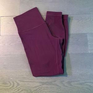 Lululemon Merlot/maroon align leggings, size 8